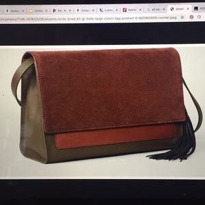 All Saints Belle large suede clutch bag